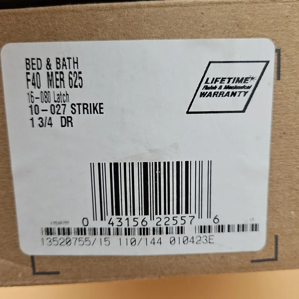 Schlage Allegion Bed & Bath F40 MER 625 1 3/4 DR Door Handle Chrome New